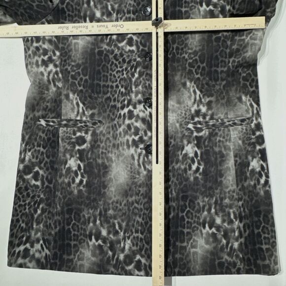 Jane Post Reversible Rain Coat Jacket Black Gray Leopard Print Women’s Size XL - Picture 14 of 16